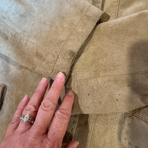 Eddie Bauer Seattle Vintage Suede-Leather Washable Women's Tan  Jacket, size XS - Picture 16 of 16